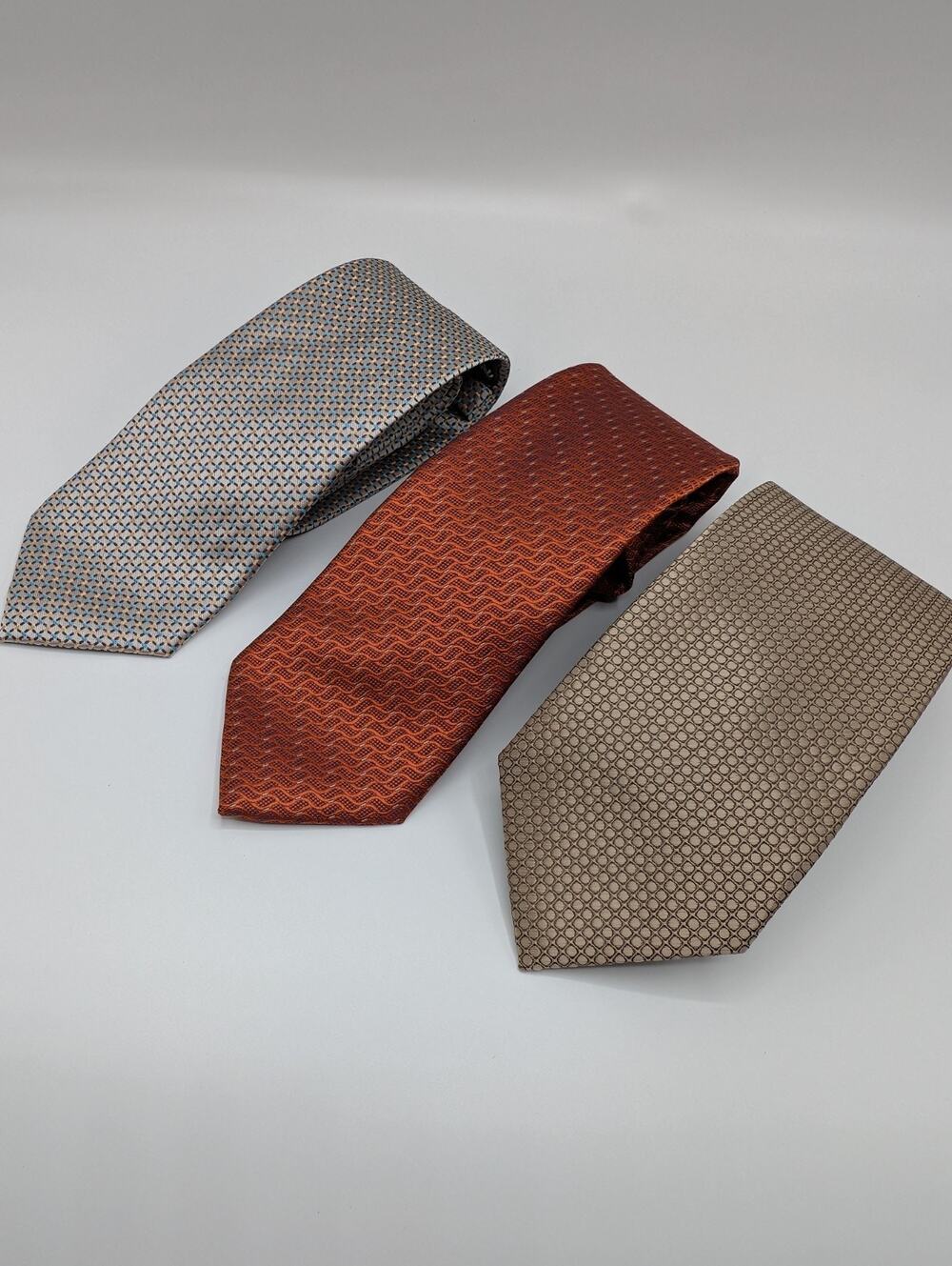 Tie Bundle 3 New, irridescent, Geometric Patterns Classic Business Necktie Gift